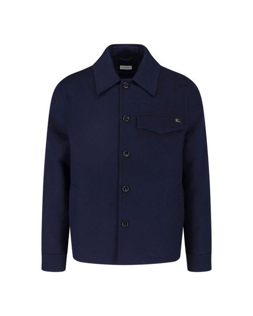 Burberry Blue 100% Wool Jacket for men
