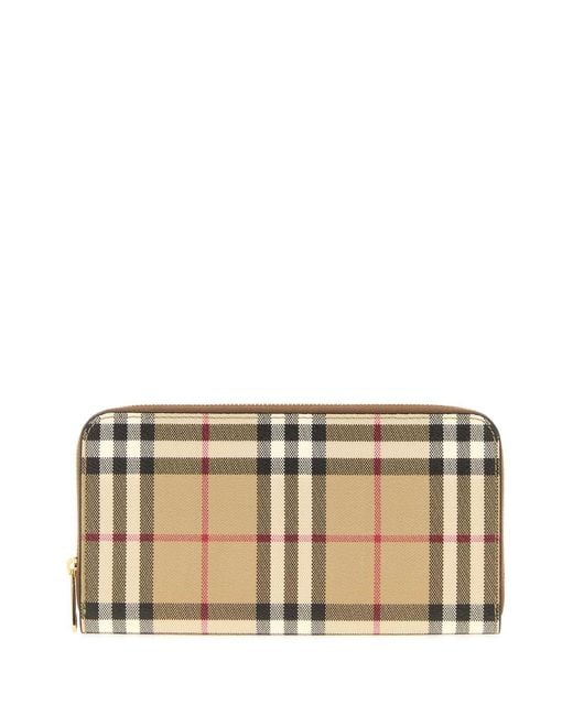 Burberry Natural Printed Canvas Wallet Mini