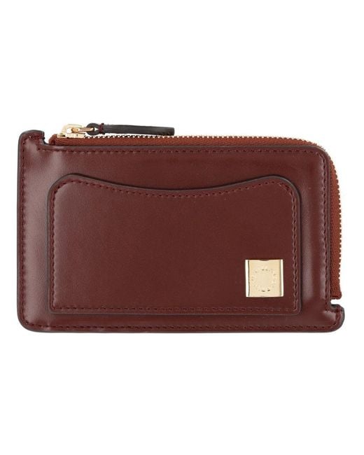 Stella McCartney Brown Zip Card Holder Wallet