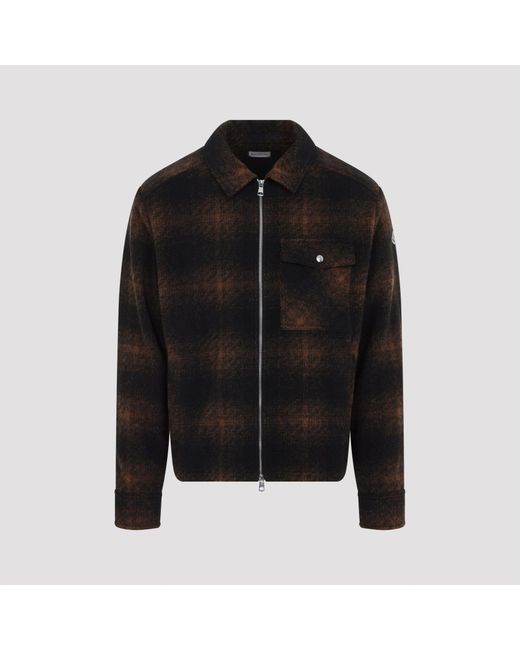 Moncler Black Zip-Front Overshirt Jacket for men