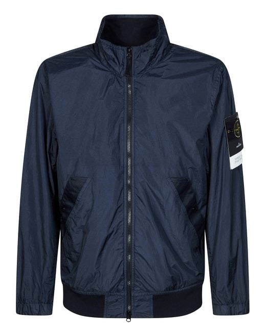 Stone Island Blue Crinkle Reps Nylon Jacket for men