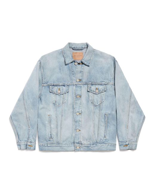 Balenciaga Blue Masking Tape Jacket With Pointed Collar For