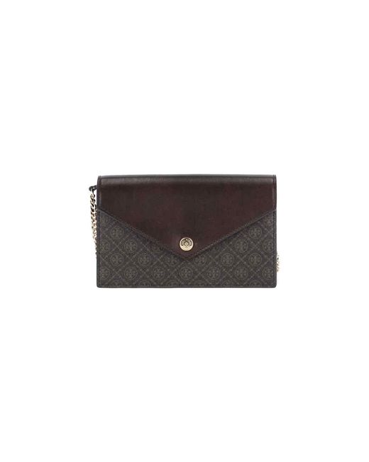 Tory Burch Brown 't Monogram' Chain Wallet