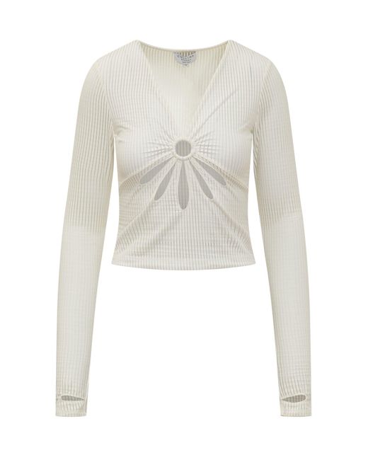 Collina Strada White Top Flower Mini Top