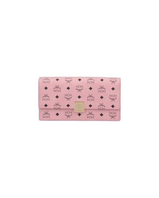 MCM Pink Style Logo Wallet
