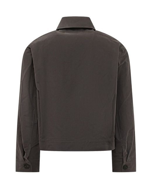 Studio Nicholson Gray Cropped Overshirt Jacket