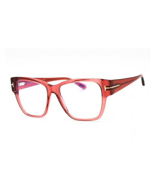 Tom Ford Red Sleek Rectangular Eyeglasses