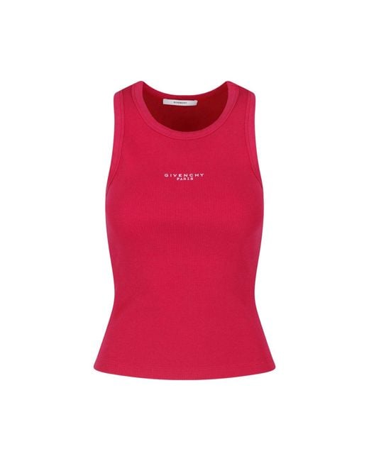 Givenchy Red Cotton-Blend Stretch Top For