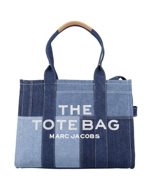 Marc Jacobs Blue The Large Tote Patchwork Denim Bag