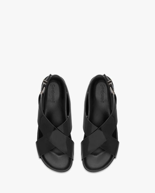Saint Laurent Black Mathis Sandals For for men