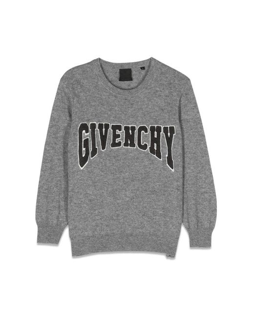 Givenchy Gray Logo Crew Neck Pullover
