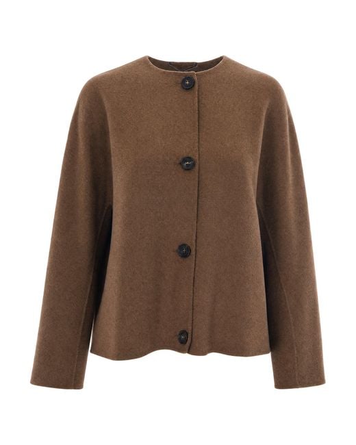 Max Mara Brown Button-Front Wool Jacket
