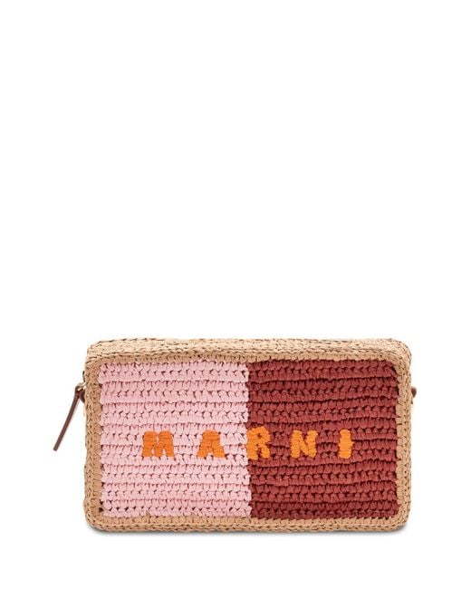 Marni Red Camera Mini Handbag With Zip Closure