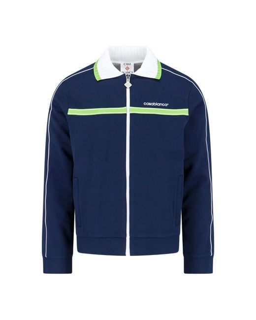Casablanca Blue Classic Ribbed Knit Sweater With Timeless Design for men