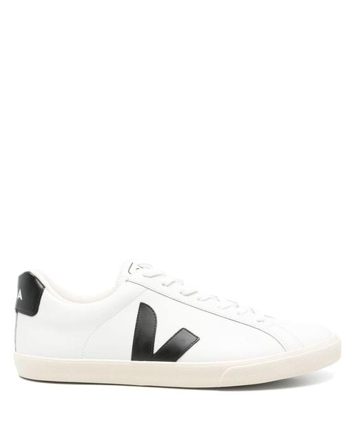 Veja White Esplar Logo Leather Shoes for men