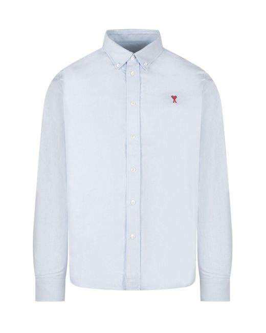 AMI White Button Down Logo Shirt