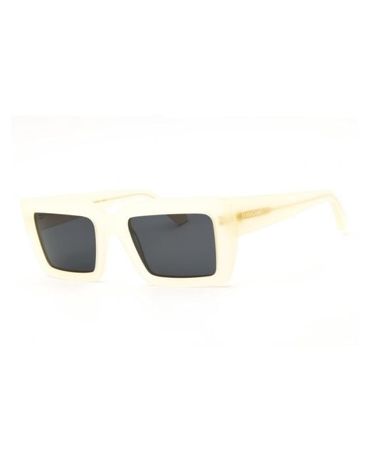 Ferragamo Blue Rectangular Designer Sunglasses For