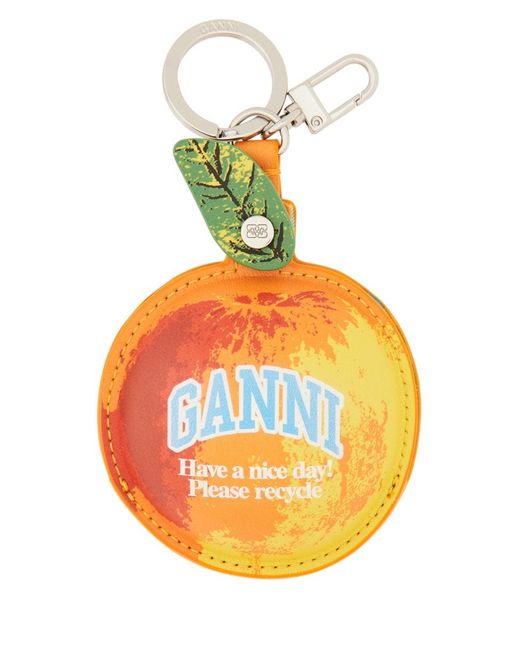 Ganni Orange Keychain "apple"