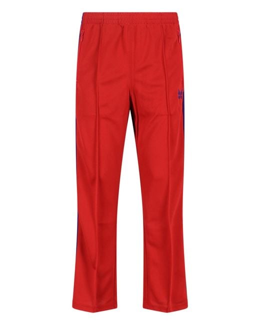 Needles Red Trousers Polyester for men