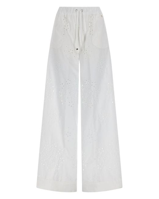 Herno White Drawstring-Fastening Trousers