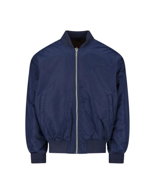 DIESEL Blue Bomber Jacket for men