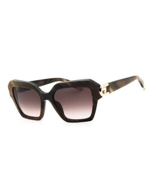 Furla Brown Sleek Rectangular Oversized Sunglasses