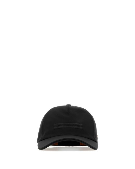 Zegna Black Polyester Baseball Cap for men