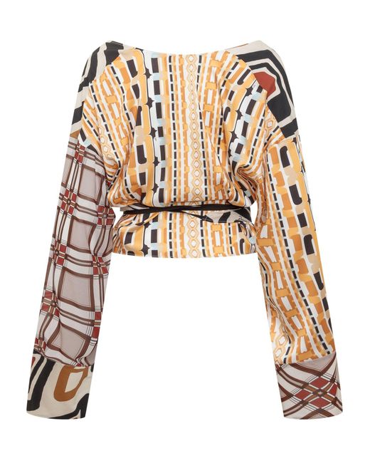 DSquared² Multicolor Mini Blouse With Unique Stampaint Design