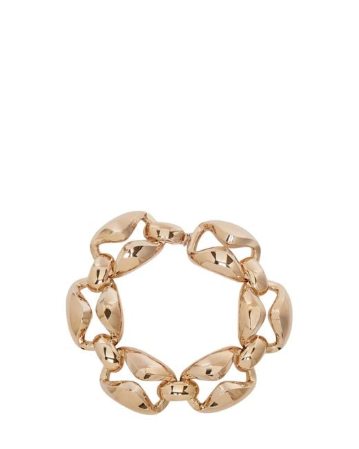 Max Mara Metallic Bold Statement Necklace With Hook Closure