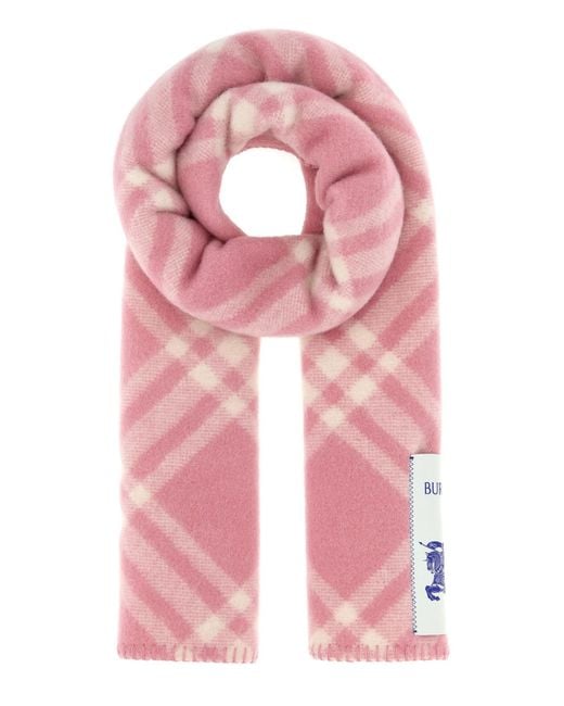 Burberry Pink 100% Wool Scarf For for men