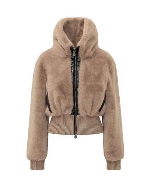 Pinko Natural Shearling Bomber Jacket
