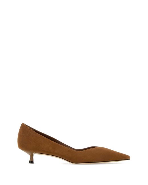 Stuart Weitzman Brown Pointed Tow Pumps