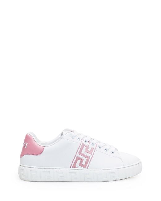 Versace White Logo Greca Sneakers