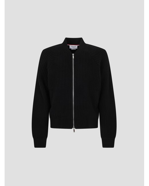 Thom Browne Black Raglan Bomber Jacket