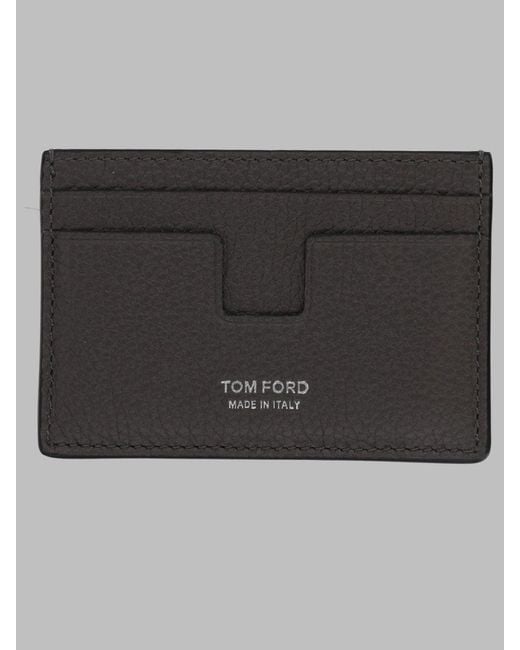 Tom Ford Black Compact Leather Wallet for men