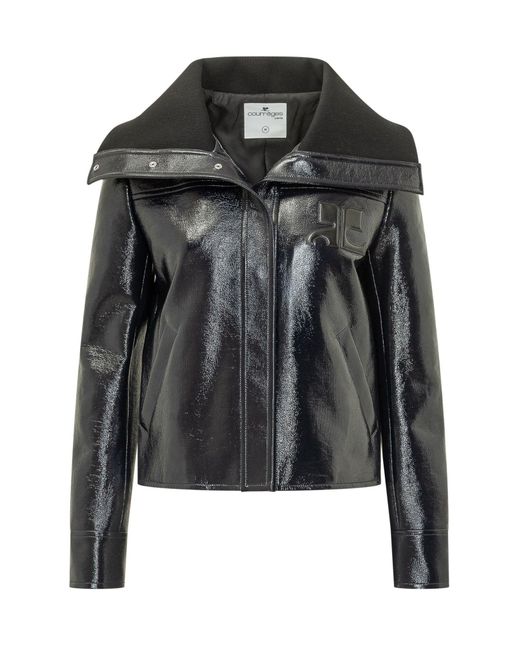 Courreges Black High-Collar Jacket