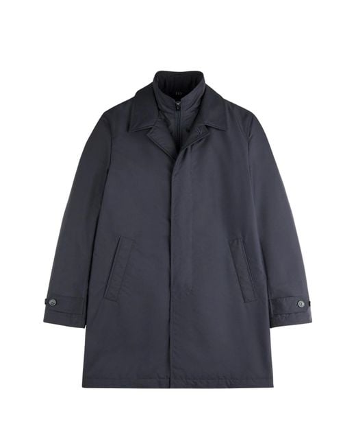 Fay Blue Polyester Coat for men