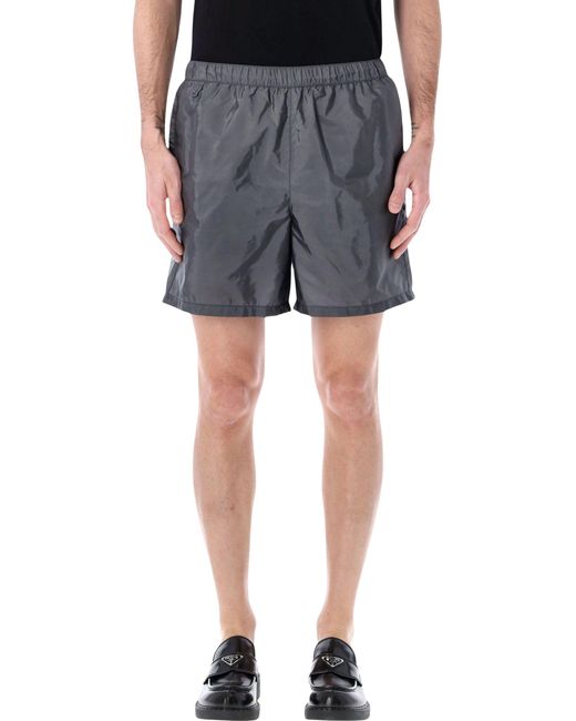 Prada Blue Re-Nylon Swim Trunks for men