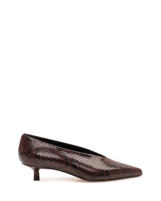 Aeyde Brown Mini Snake Print Heels