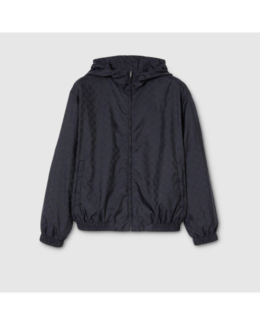 Gucci Blue Packable Jacket With Fixed Hood for men