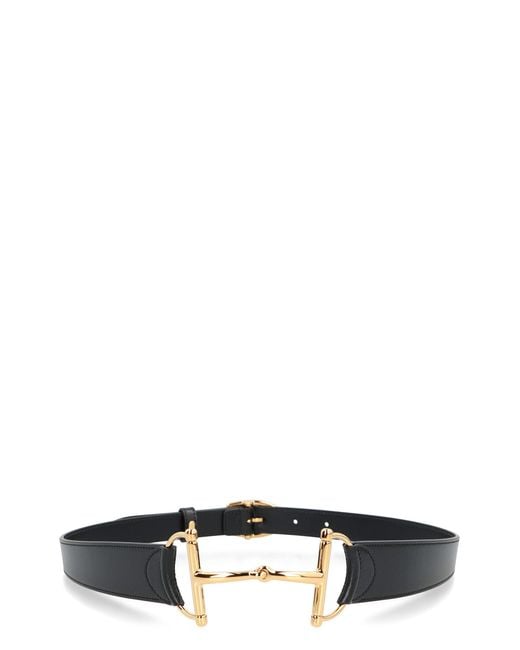 Gucci Black Leather Belt With Clamp Calfskin