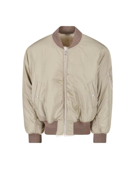 Auralee Natural Shearling-Lined Bomber Jacket for men