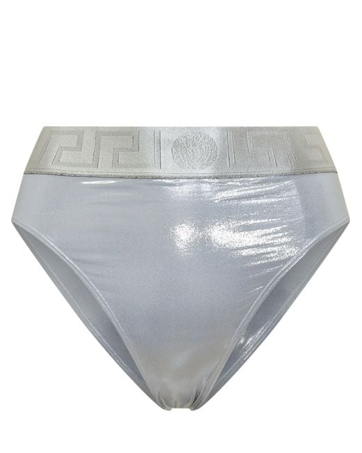 Versace Gray Metallic Mini Slip Bikini