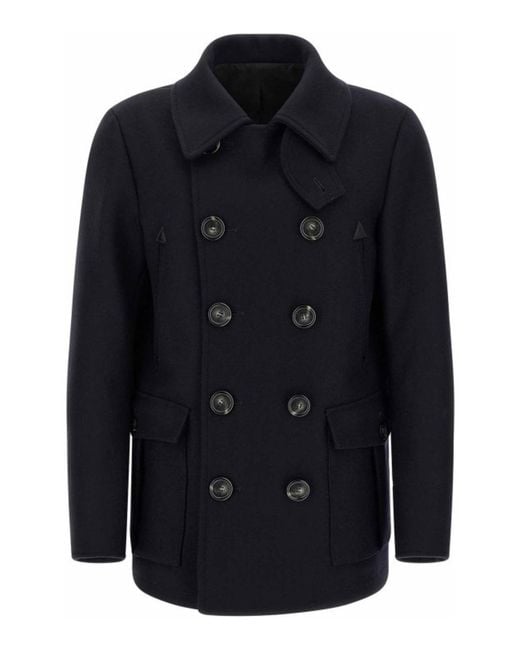 DSquared² Blue Wool Coat for men