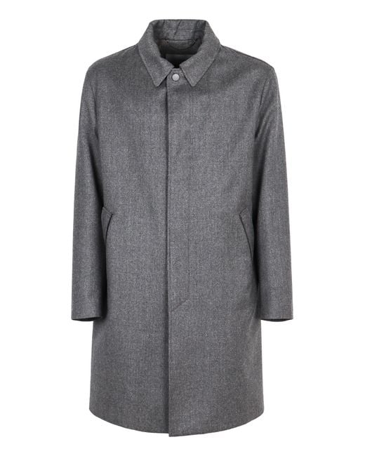 Canali Gray Wool Coat for men