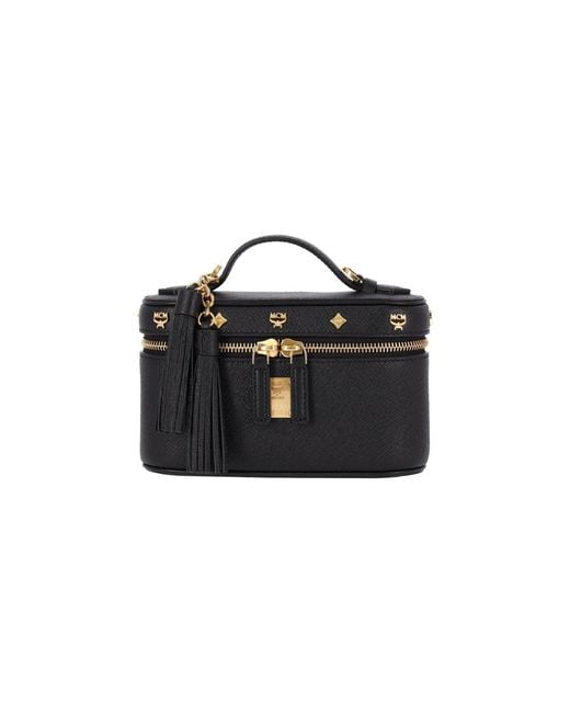 MCM Black Mini Top-Handle Vanity Bag