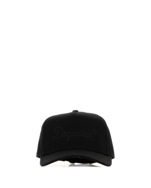 DSquared² Black Dsquared Cotton Baseball Cap for men