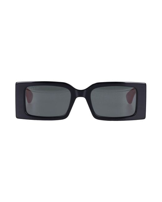 Gucci Black Oversized Rectangular Sunglasses