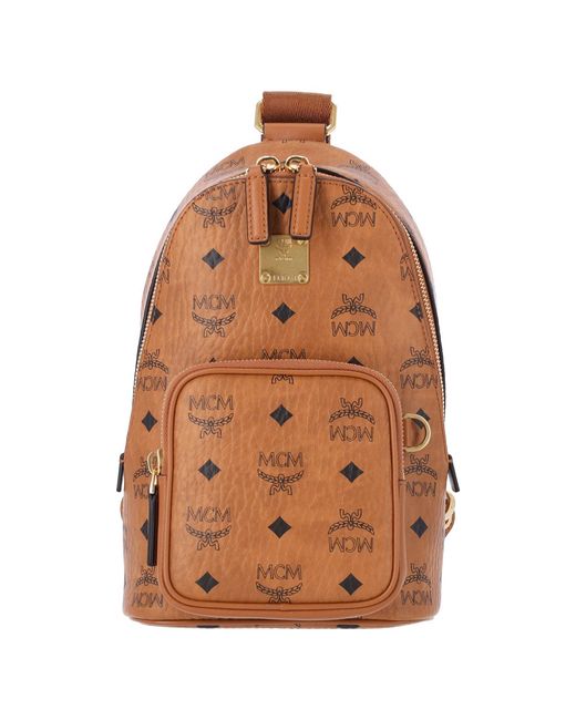MCM Brown Mini Monogram Backpack for men