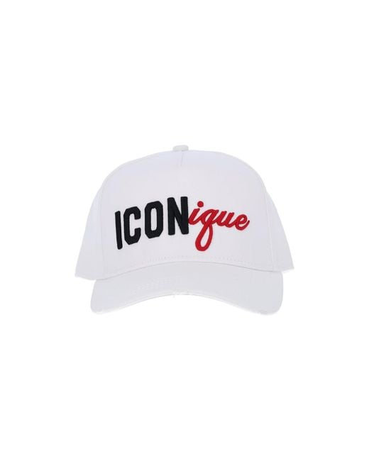 DSquared² White Cotton Hat With Soft Lining for men